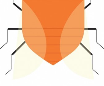 Icon Bug Closeup Desain Datar Simetris