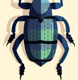 Bug Inseto ícone Escuro Azul 3d Design
