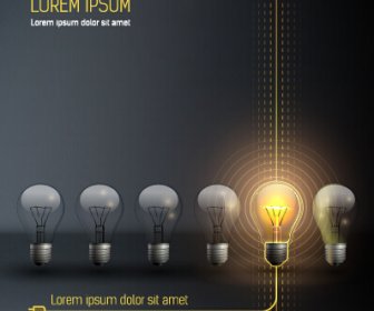 Glühbirne Idee Schwarze Business Vorlage Vektor