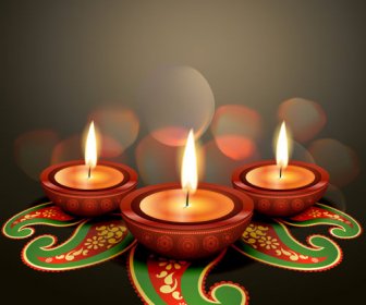Burning Candles Vector Background Art