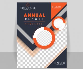 Business Annual Report Cover Template Elegant Checkered Geometry