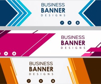 Business Banner Sets Colored Modern Design