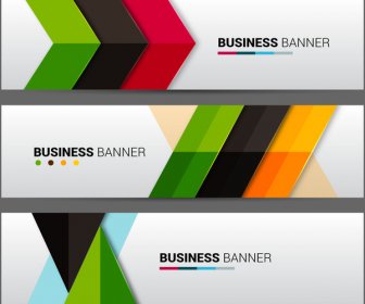 Business Banner-sets Mit Bunten Pfeilen Hintergrund