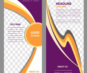 Business Banner Template Colorful Checkered Curves Decor