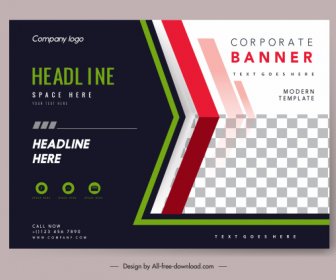 Business Banner Template Contrast Design Elegant Checkered Decor