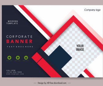 Business Banner Template Geometric Checkered Elegant Decor