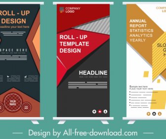 Business Banner Templates Colorful Modern Standee Design