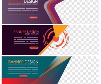 Business Banner Templates Colorful Modern Technology Design