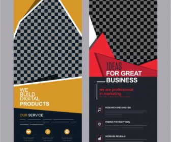 Business Banner Templates Elegant Dark Modern Geometric Vertical
