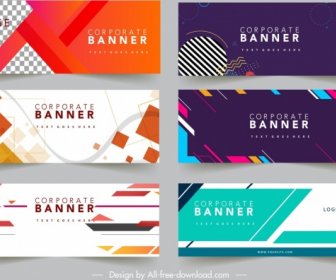 Business Banner Templates Multicolored Modern Abstract Design