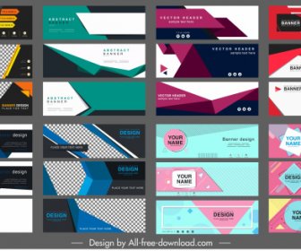 Business Banners Collection Modern Colorful Abstraction Horizontal Shapes