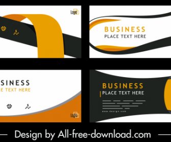 Business Banners Templates Colorful Modern Abstract Dynamic Horizontal