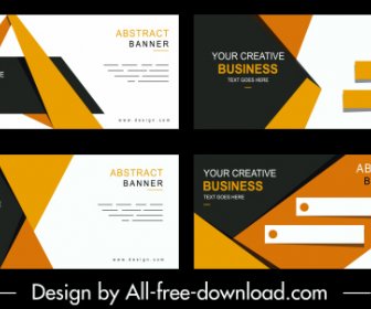 Business Banners Templates Colorful Modern Design Technology Decor