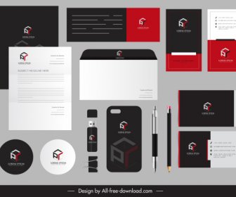 Business-Branding-Identität Setzt Kubisches Logotyp-Kontrastdesign