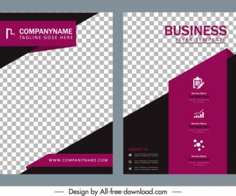 Business Brochure Cover Template Elegant Checkered Decor