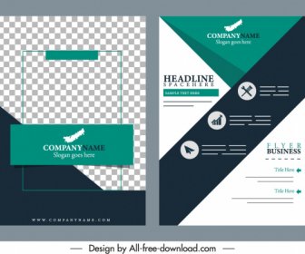 Business Brochure Cover Templates Elegant Design Checkered Decor