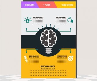 Business Brochure Design With Brainstorm Infographic Illustration