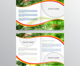 モダンな抽象背景が緑色のビジネス パンフレット イラスト
