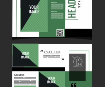 Business Brochure Template Elegant Dark Green White Decor