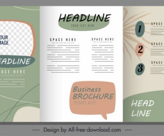Business Brochure Template Elegant Leaf Decor Classic Trifold