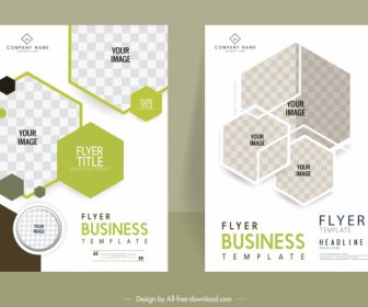 Business Brochure Templates Geometric Polygonal Checkered Decor