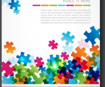 Unternehmens-Broschüre Mit Puzzle-Muster