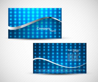 Business Card Blue Colorful Presentation Set Vector