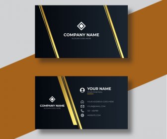 Business Card Golden Color Design Template