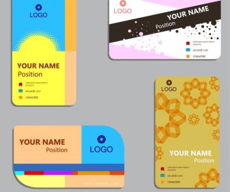 Business Card Layout Sets Design With Various Styles