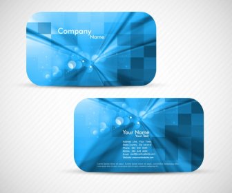 Business Card Presentation Set Blue Colorful Vector Illustration