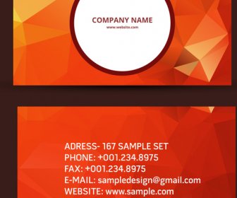 Business Card Red Abstract Geometric