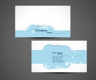 Cartão De Negócios Definir Ilustração Vetorial Colorido Azul