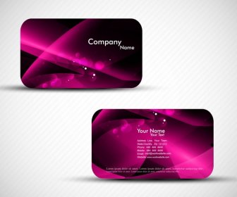 Business Card Set Colorful White Vector Design