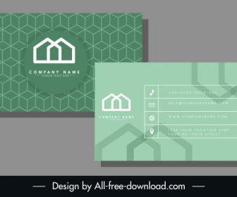 Business Card Template Abstract Modern Geometric Green Decor