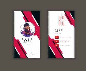 Business Card Template Abstract Technology Portrait Decor