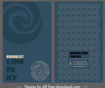 Business Card Template Abstract Twist Shapes Sketch