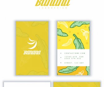 Business Card Template Banana Theme Sketch Classical Design