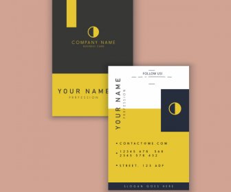 Business Card Template Black Yellow Modern Flat Design