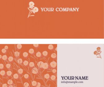 Business Card Template Botanical Decor Classic Design