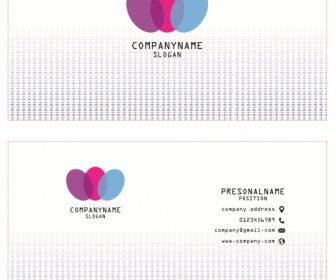 Business Card Template Bright Design Colorful Ovals Decor