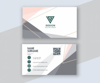 Business Card Template Bright Elegant Geometrical Decor