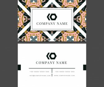 Business Card Template Classic Abstract Symmetric Pattern Decor