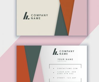 Business Card Template Classic Flat Colorful Geometric Decor