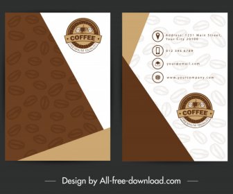 Декор кофейных зерен шаблон визитной карточки
