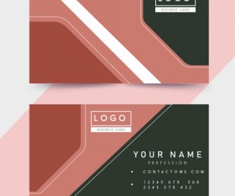 Business Card Template Colored Flat Technology Decor