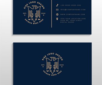 Business Card Template Dark Eagle Logotype Decor