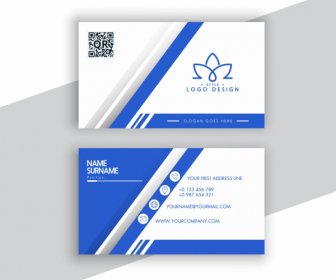 Business Card Template Elegant Bright Lotus Logotype