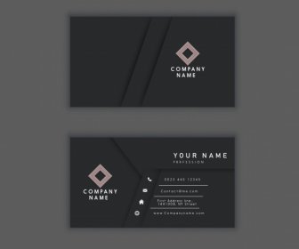 Business Card Template Elegant Dark Black Decor