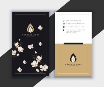Business Card Template Elegant Dark Bright Botany Decor