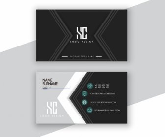 Business Card Template Elegant Dark Design Modern Arrows